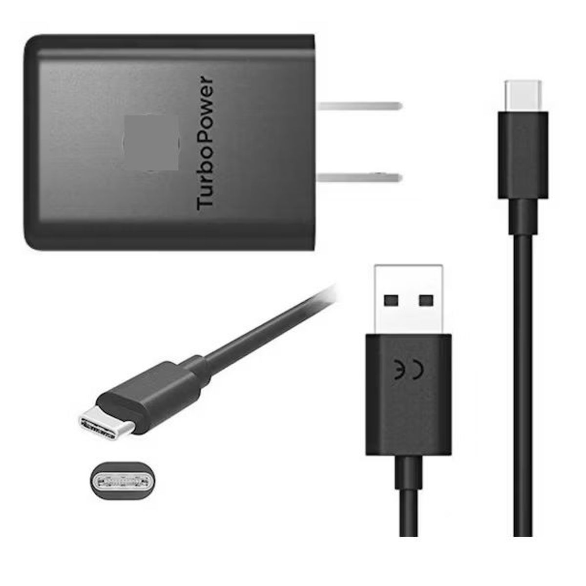 GENERICO - Cargador turbopower 3a + cable c  nuevo-negro