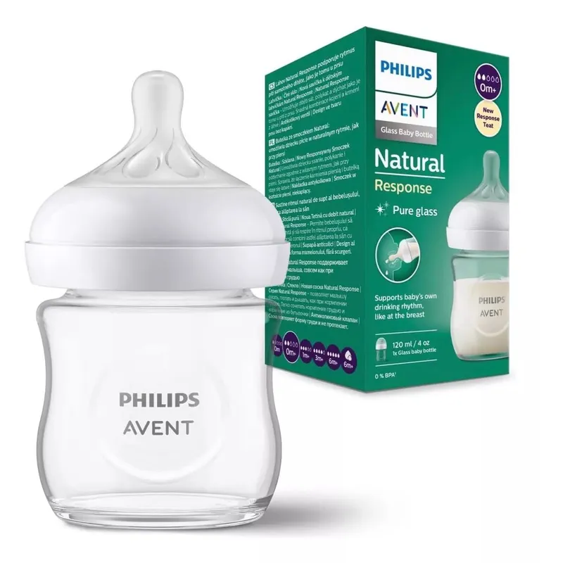 AVENT - Biberón Avent Natural 120Ml Vidrio Anticólicos 0M+