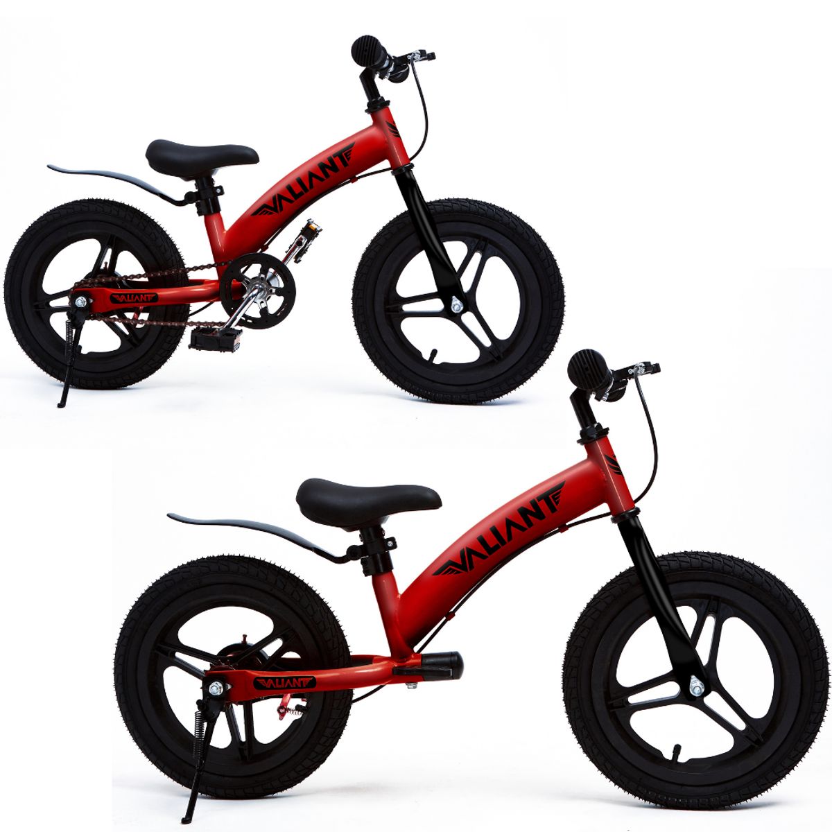 VALIANT - Bicicleta de Equilibrio Aro 14 3 en 1 (3 a 7 años) Roja