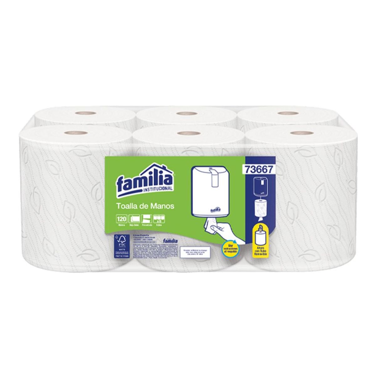 TORK - Papel Toalla de Manos Flujo Central Familia Tork x6
