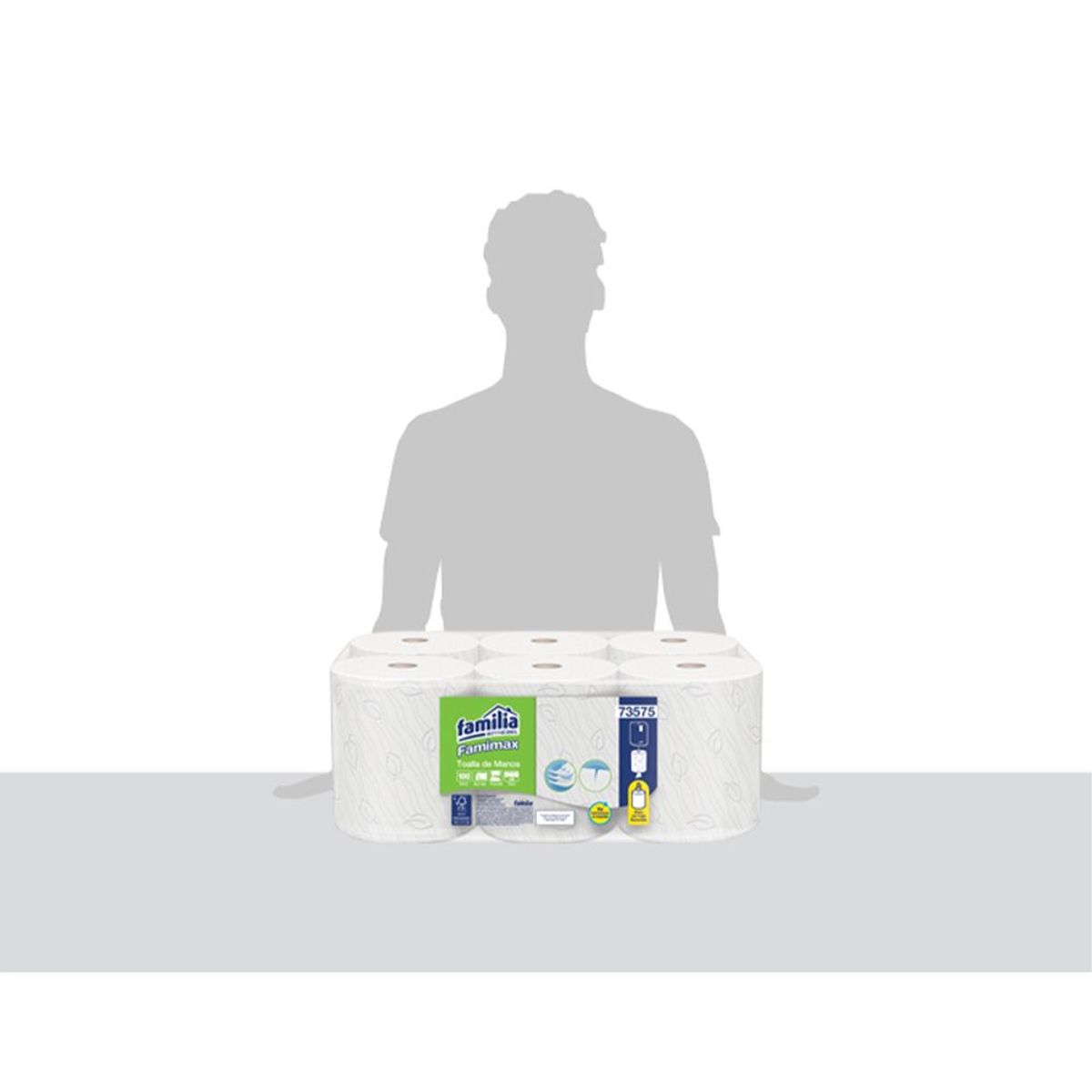 TORK - Papel Toalla de Manos Flujo Central Familia Tork x6