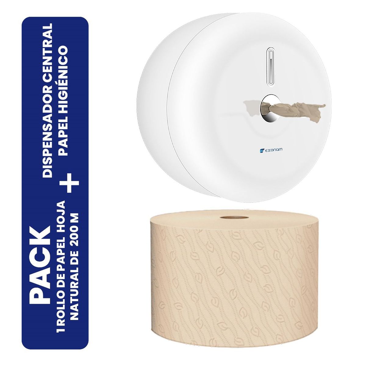 EXORIAM - Dispensador Papel Higiénico + 1 carga de papel Tork Xtra1