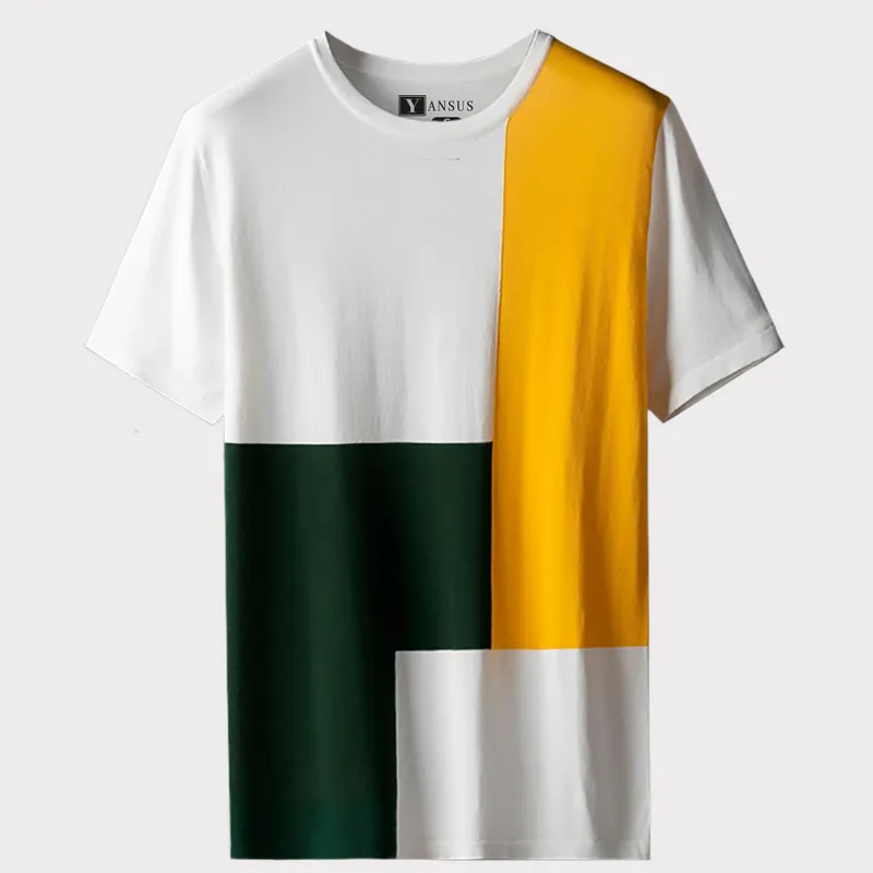 YANSUS - Polo Hombre Yansus Tricolor Blanco Amarillo Verde Militar