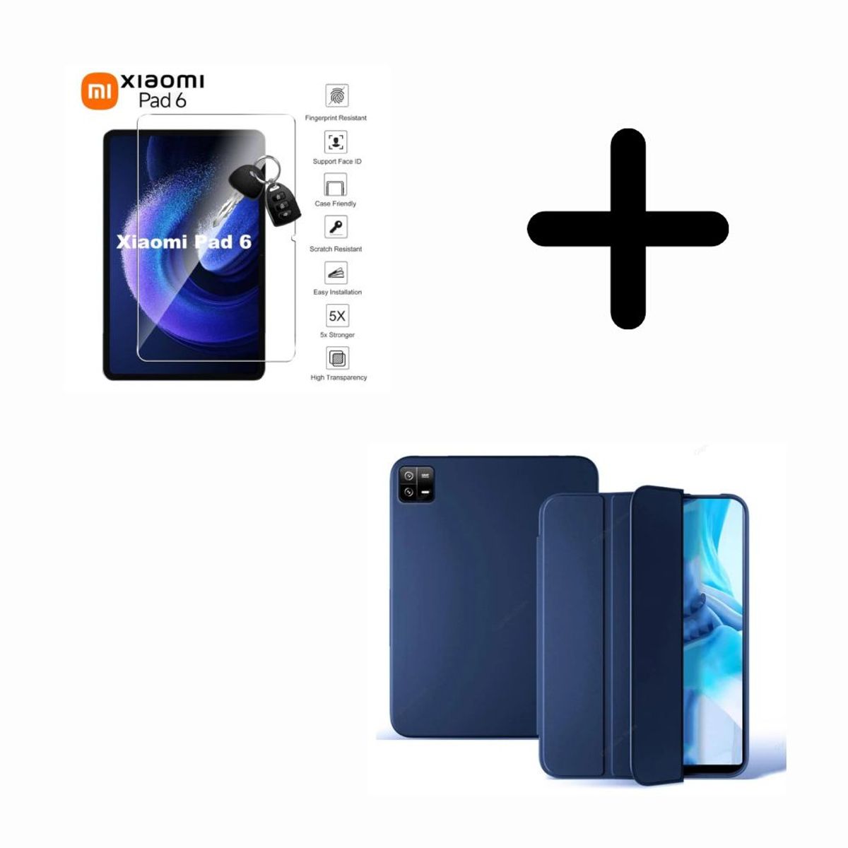 GENERICO - Funda o Flip Cover Para Xiaomi Mi Pad 6 o 6Pro Azul + Mica de Vidrio