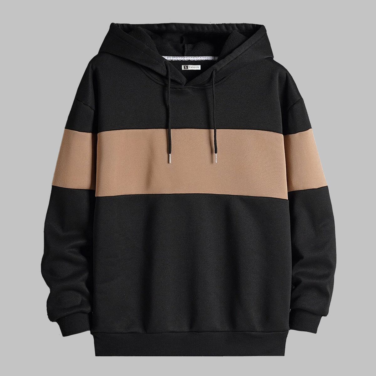 YANSUS - Polera Hombre Yansus Bicolor Negro Beige