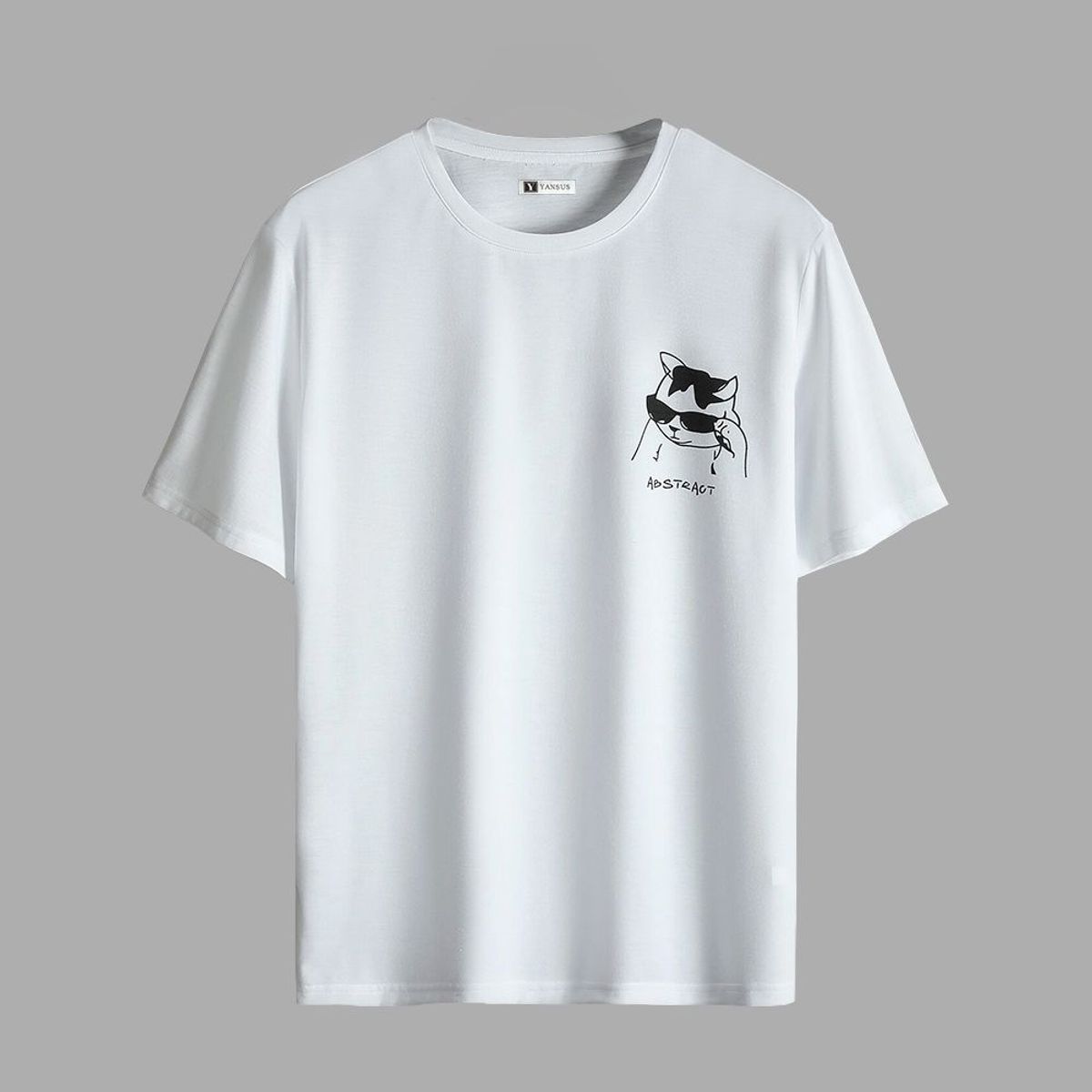 YANSUS - Polo Hombre Yansus Blanco Estampado Gato