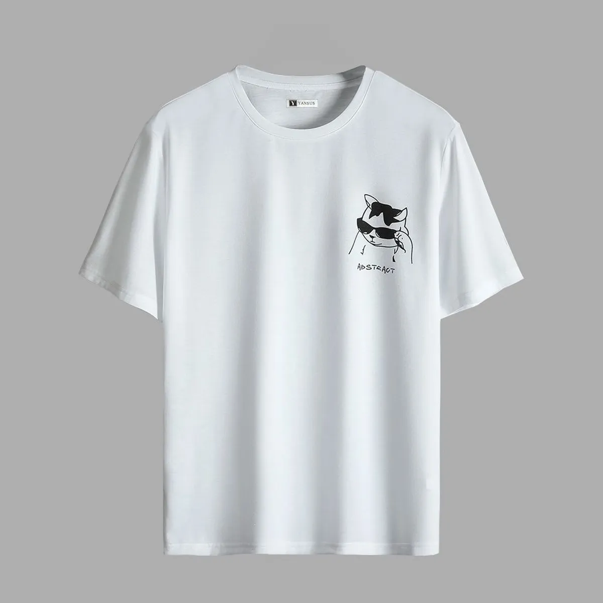 YANSUS - Polo Hombre Yansus Blanco Estampado Gato