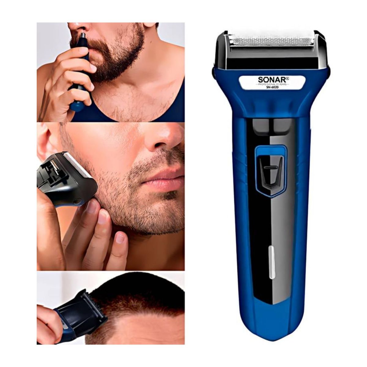 SONAR - Máquina de Afeitar Inalámbrica 3 en 1 para Nariz Barba y Cabello