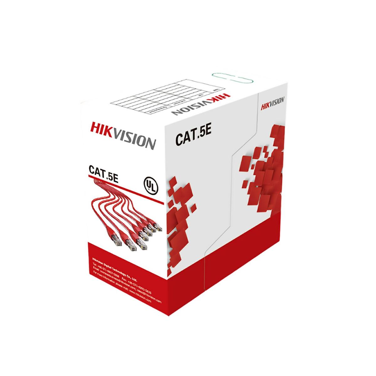 HIKVISION - Rollo Cable Utp Cat. 5e hikvision x caja Ds-1ln5eo-uu/e 305m