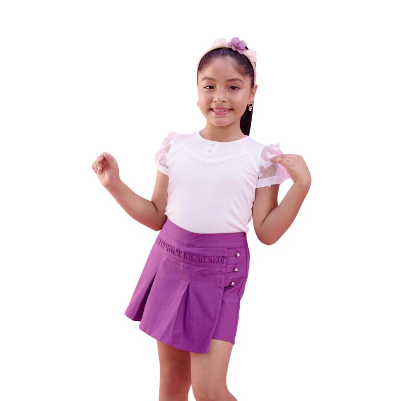 KIDS MASHMELO - POLO NIÑA ALGODÓN CON TULL MARIPOSAS KIDS MASHMELO