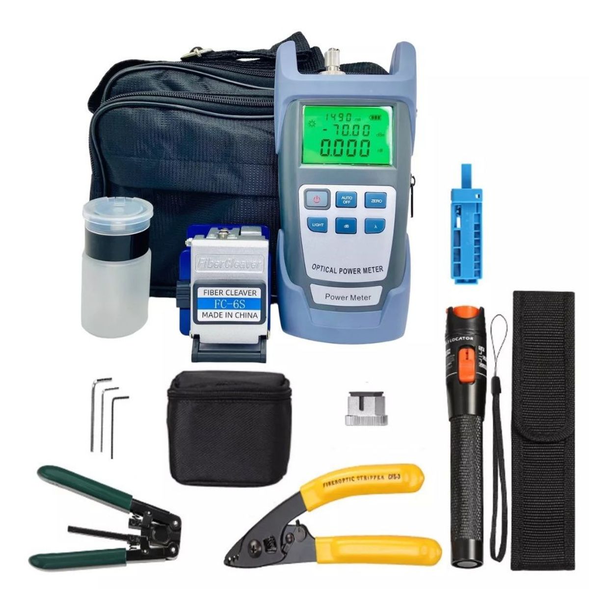 GENERICO - kit de herramientas fibra optica ftth maletin DXL-40D con medidor