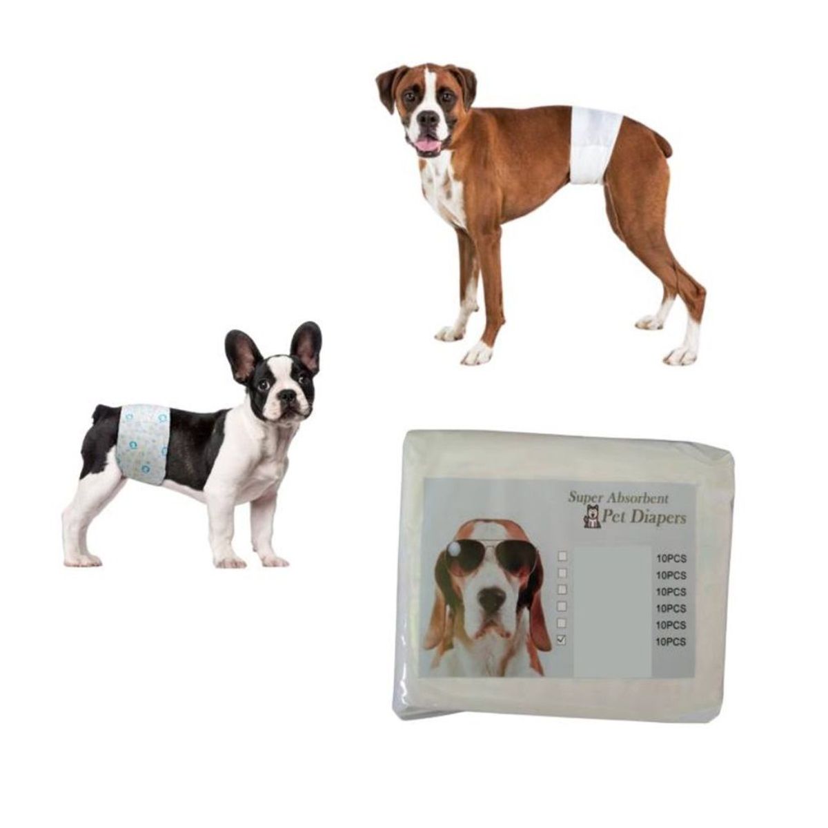 GENERICO - Pañales desechables para mascotas perro macho talla XL