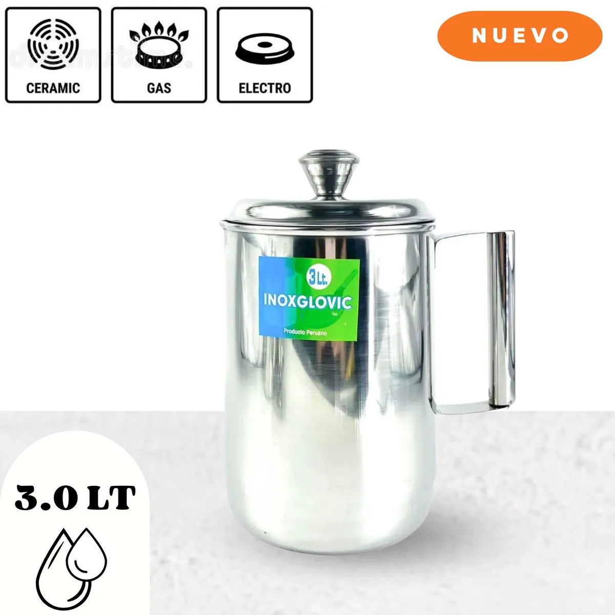 GENERICO - Jarra de Acero Inoxidable 3lt