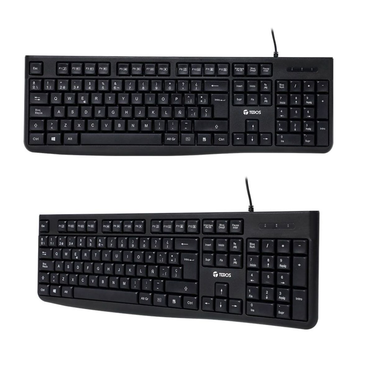 TEROS - Teclado multimedia Teros TE-4067S USB 2.0 Negro