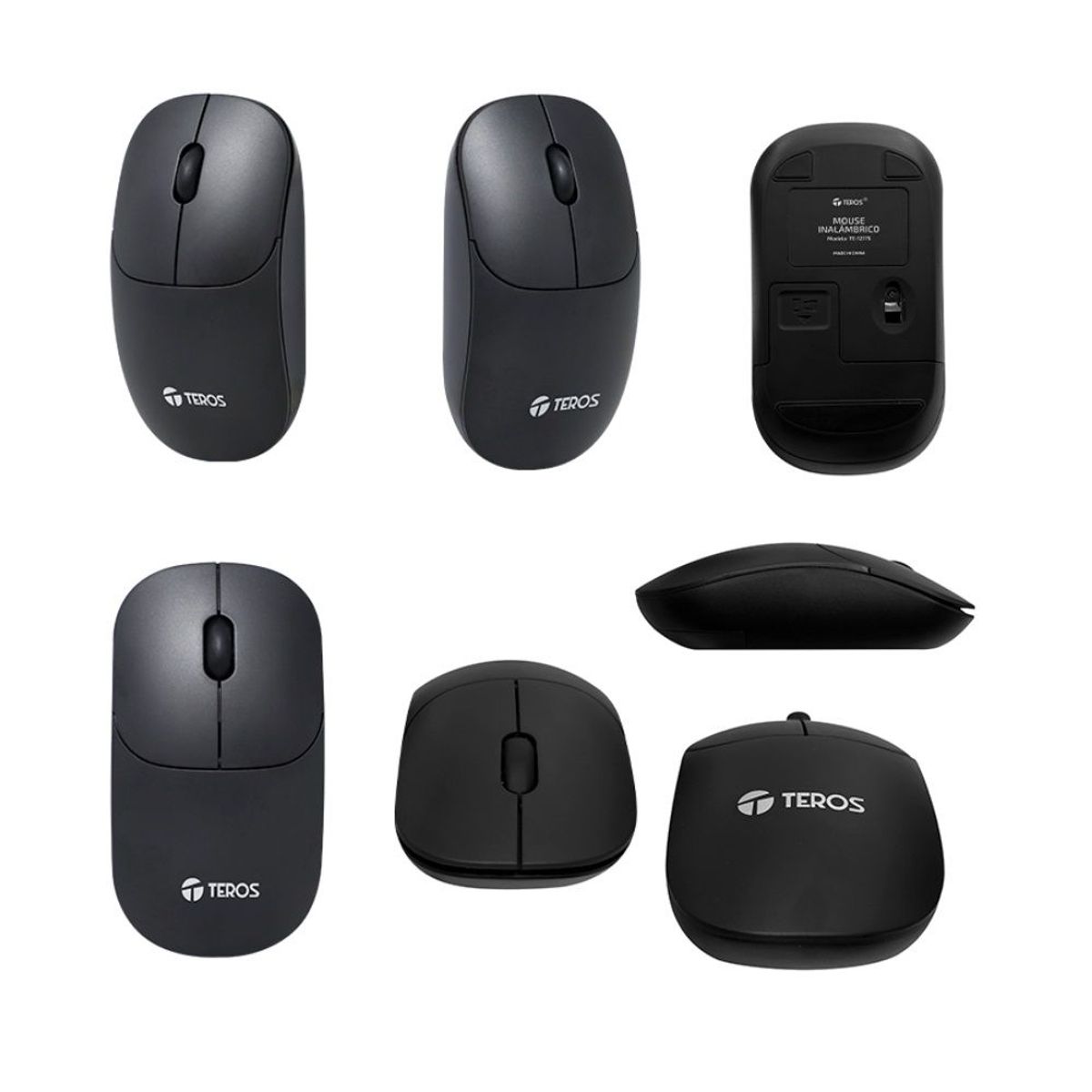 TEROS - Mouse Optico inalambrico Teros TE-1217S Negro 1000 dpi receptor USB