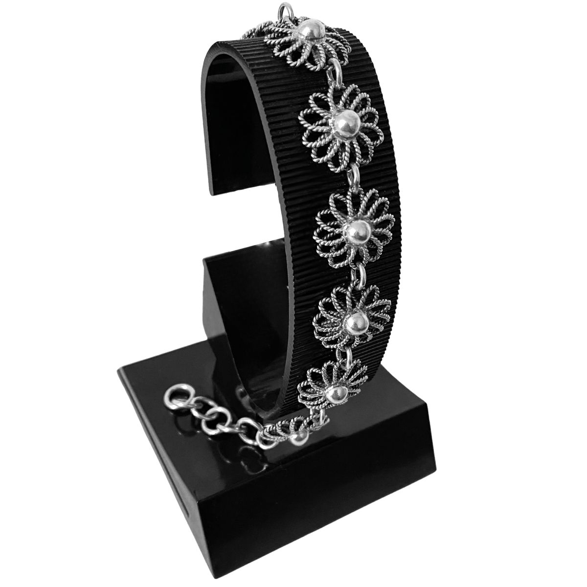 GENERICO - Pulsera Mujer Flores Filigrana Regalo Mamá Novia Plata 950