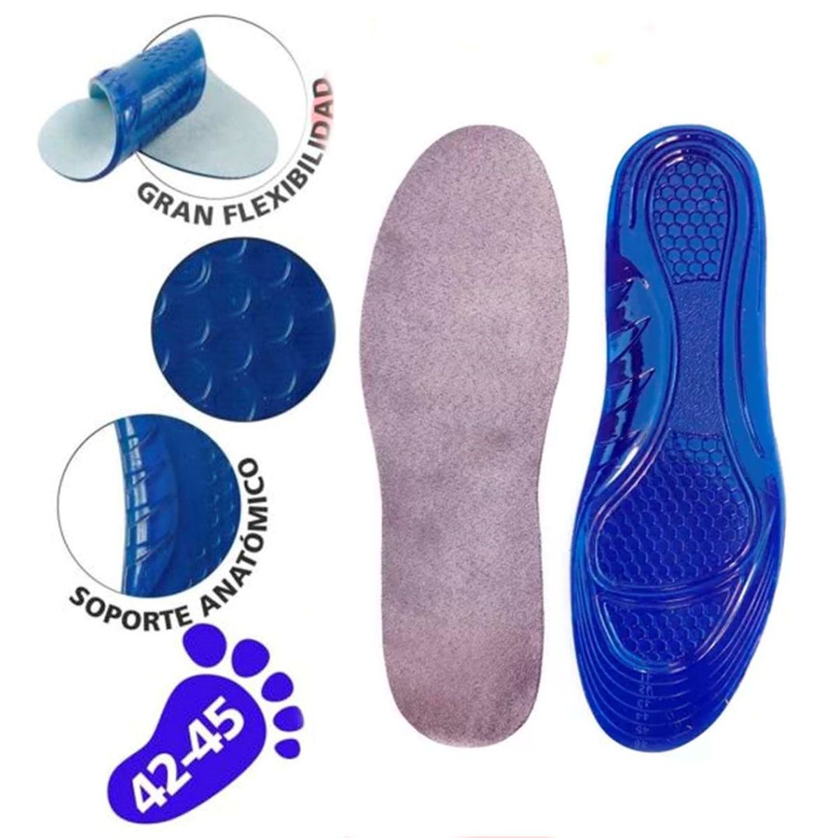 GENERICO - Plantilla Recortable de Gel Amortiguador para Calzado