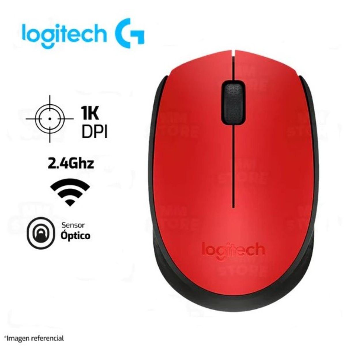 LOGITECH - Mouse Inalámbrico Logitech M170- Rojo
