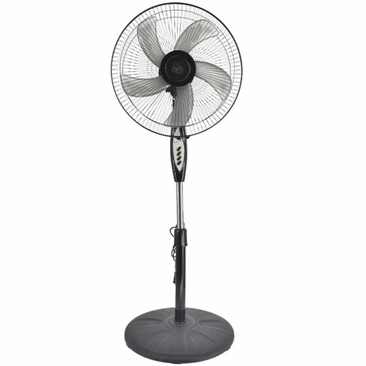 GENERICO - Ventilador de 5 Aspas 16' Giratorio de Pedestal Negro 40W FS-01