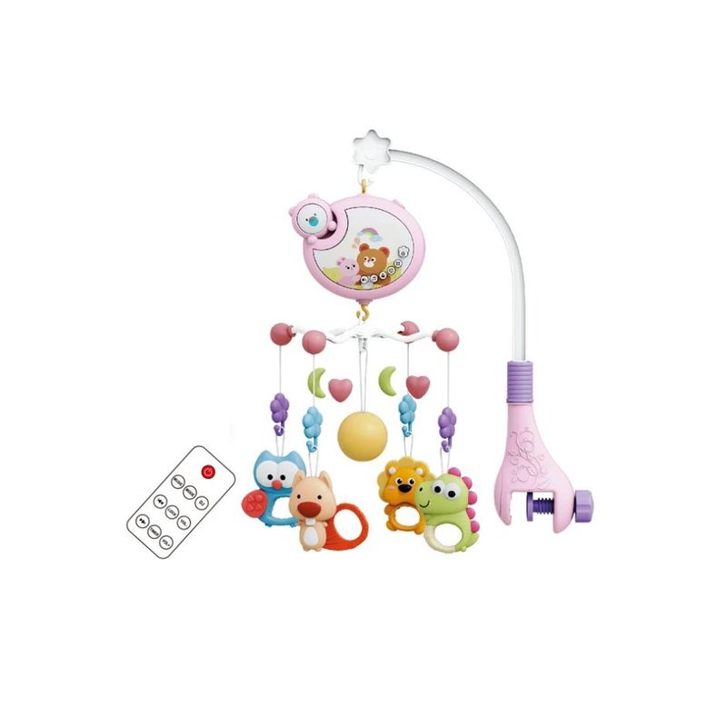 GENERICO - JUGUETE PARA CUNA PARA BEBÉ MUSICAL 360° - ROSADO
