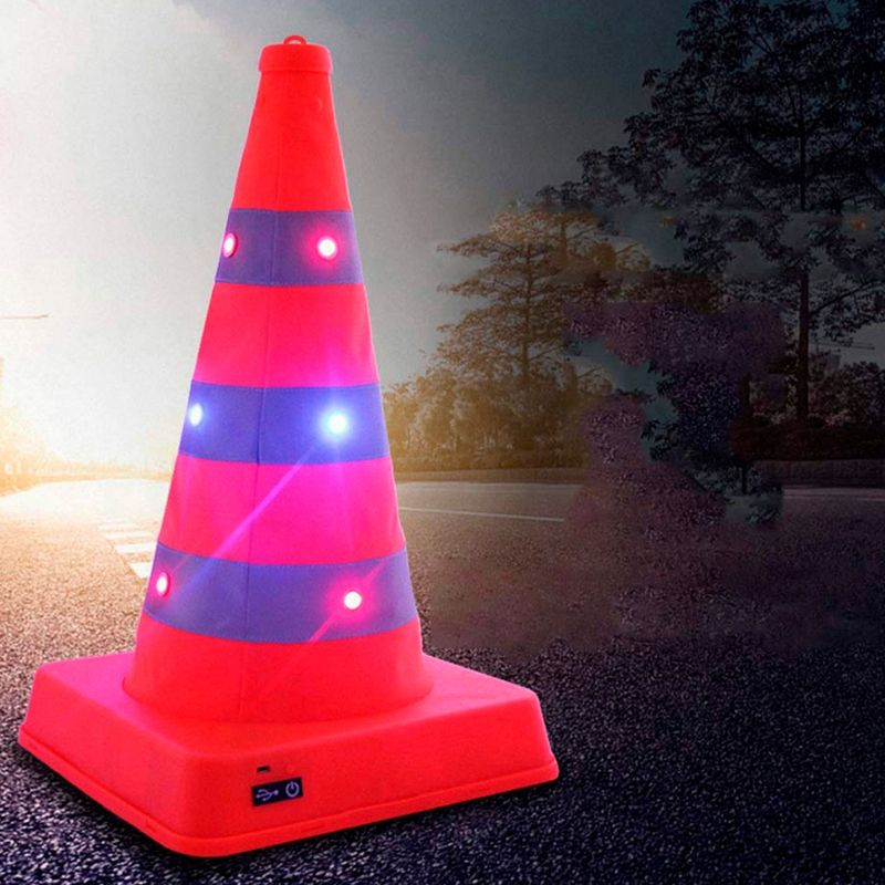 GENERICO - CONO DE TRAFICO LED  RETRACTIL 18 PULG
