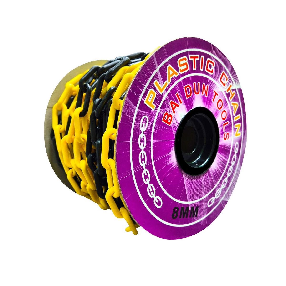 GENERICO - CADENAS DE SEGURIDAD COLOR NEGRO AMARILLO 25MX8MM