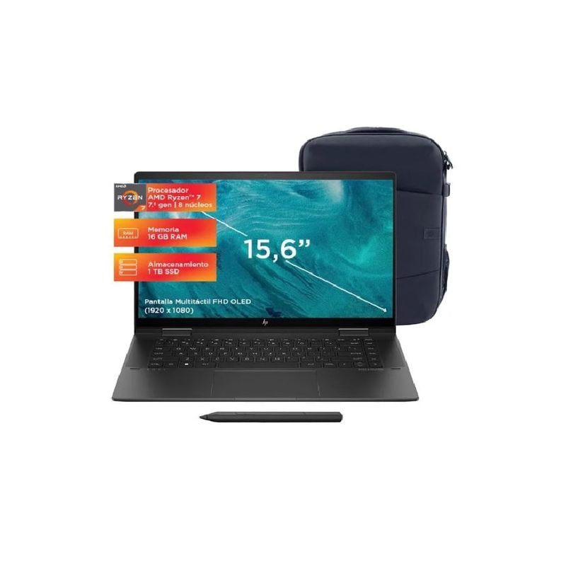 HP - LAPTOP HP ENVY X360 15-FH0002LA R7-7730U 16GB 1TB SSD W11 + MOCHILA HP