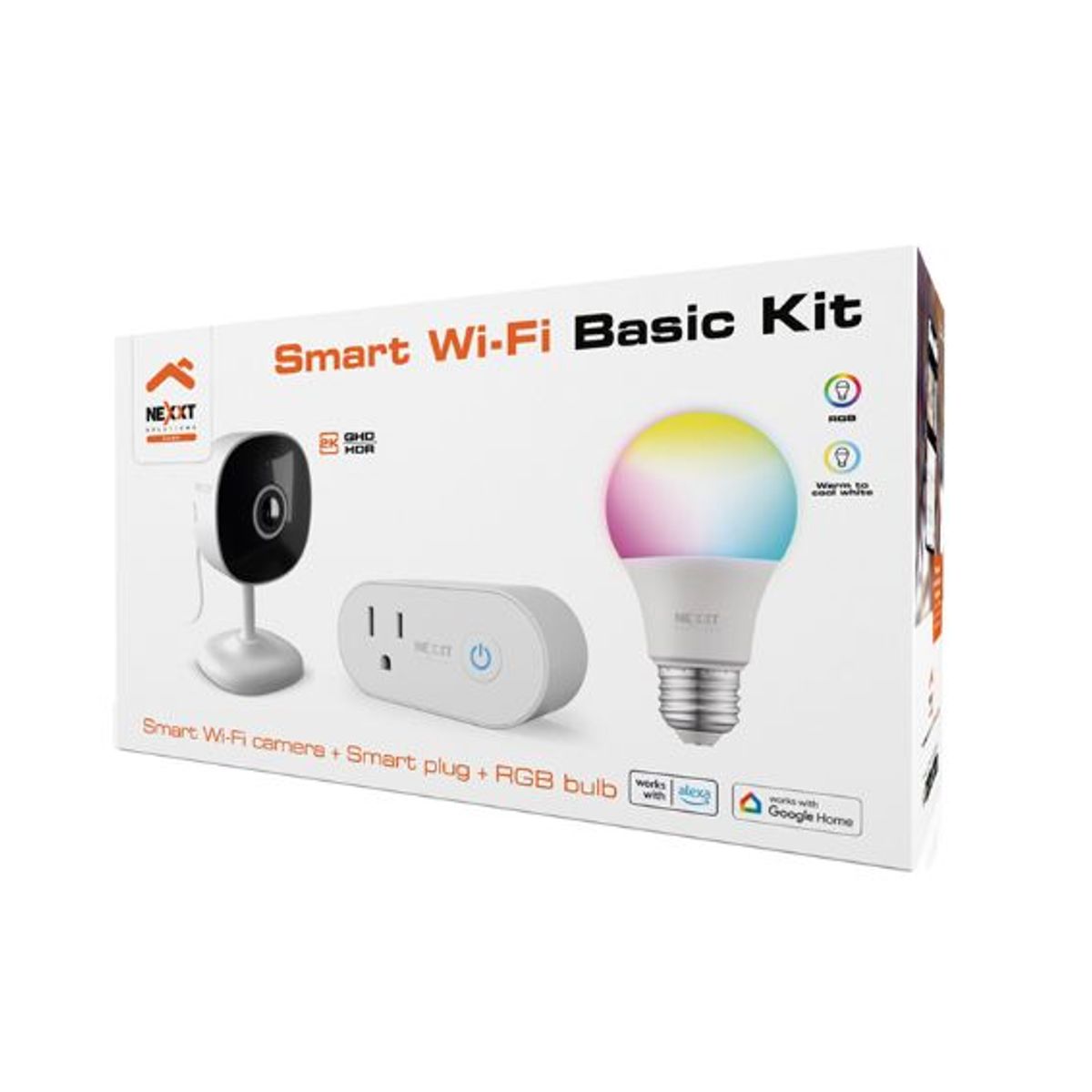 NEXXT SOLUTIONS - KIT INTELIGENTE CAMARA + ENCHUFE + FOCO RGB NEXXT NHK-K118