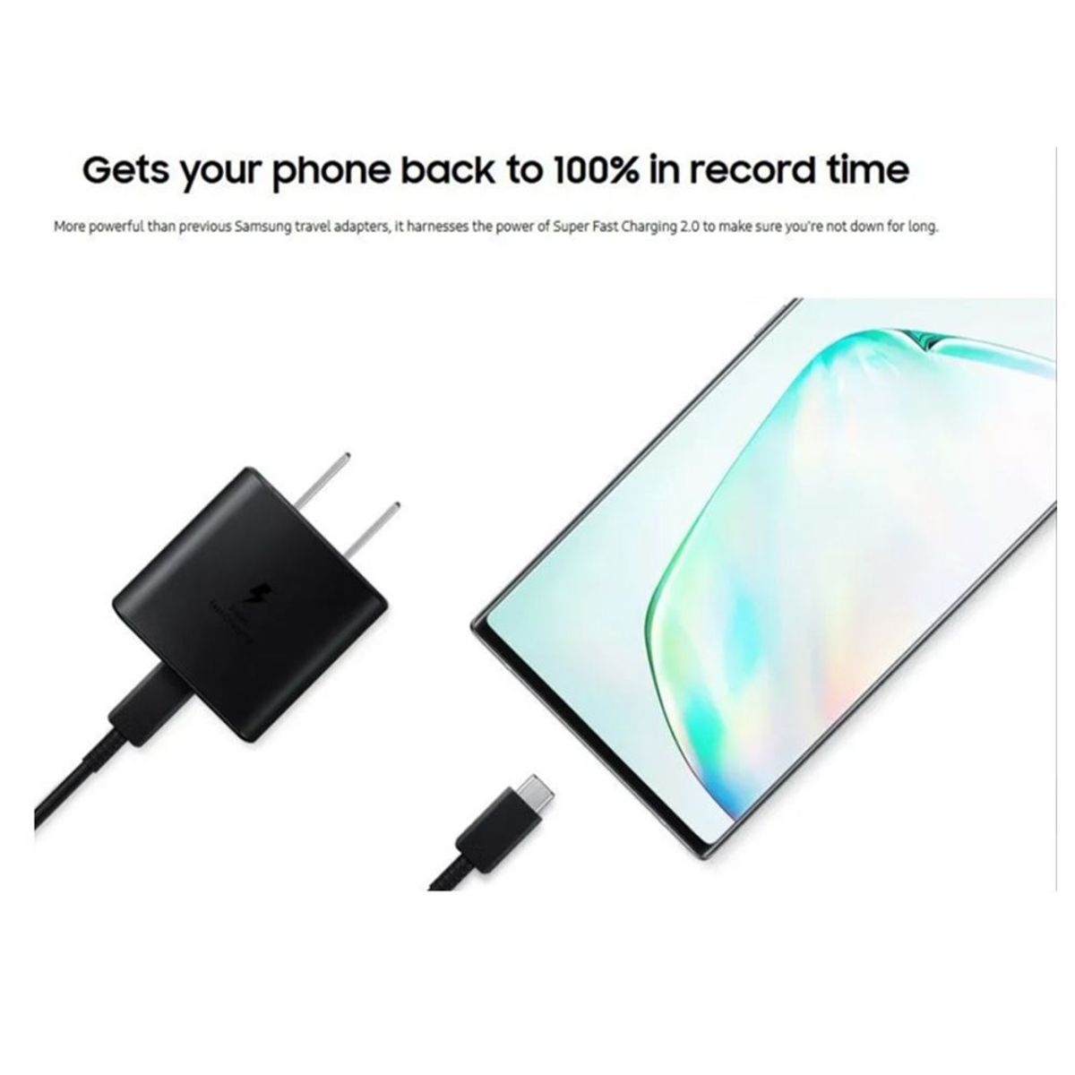 GENERICO - Cargador para samsung 45w carga rapida s20 note 20 s21