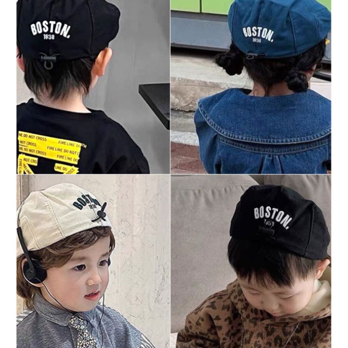 KAST PE - Boston Boina Negro de Algodón Ajustable Niño Bebés