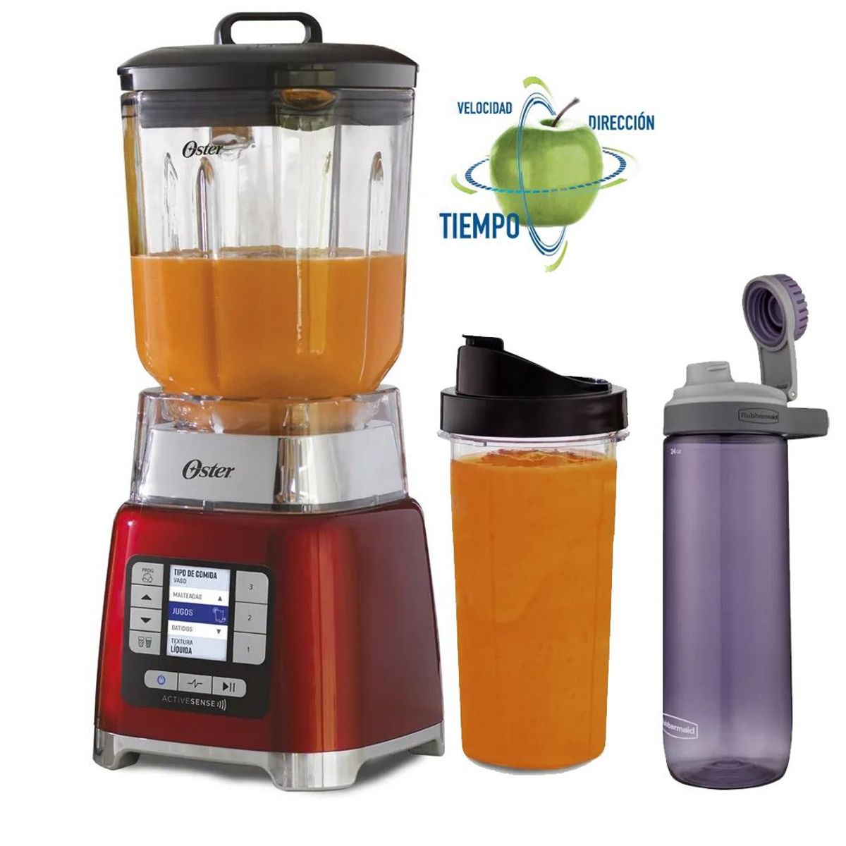 OSTER - Licuadora Oster ActiveSense con Blend&Go BLSTTDG Roja