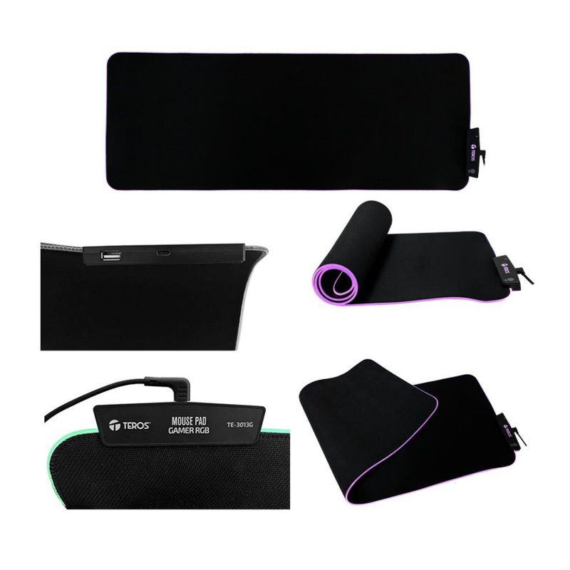 TEROS - Mouse pad Teros TE-3013G USB a tipo C acabado elegante 8003004mm