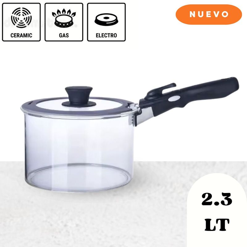 Cafetera Moka De Vidrio Y Acero Inoxidable - 4 Tazas, Para Inducción Y Todas Las Cocinas, Sin BPA