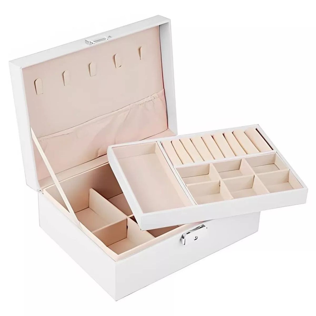 GENERICO - Caja Porta Joyero Doble Organizador  Joyero cofre con clave