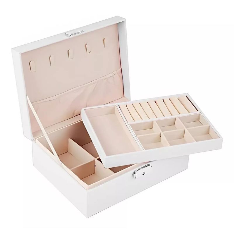GENERICO - Caja Porta Joyero Doble Organizador  Joyero cofre con clave