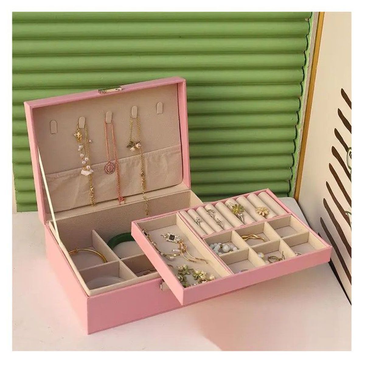 GENERICO - Caja Porta Joyero Doble Organizador  Joyero cofre con clave