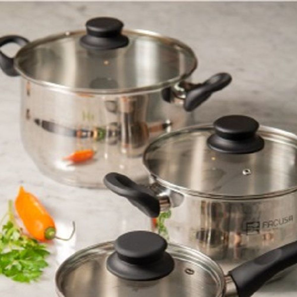 FACUSA - Olla con tapa de vidrio 18cm Acero inoxidable Facusa