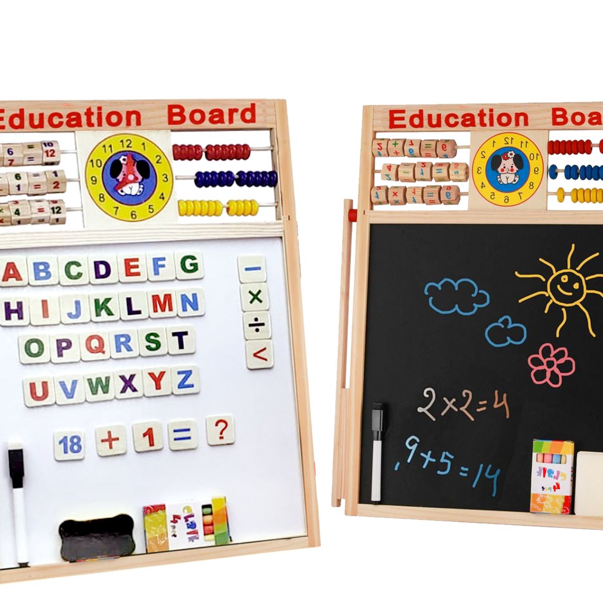 GENERICO - Pizarra Didactica 2 en 1 Tamaño Grande 45x63
