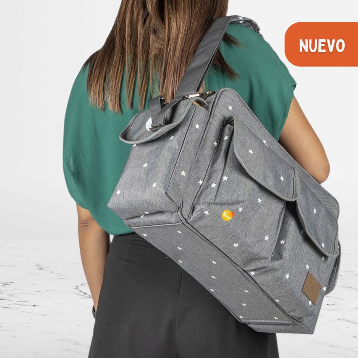 INFANTI - Bolso Pañalera para Bebé «SOPHIE» Estrellas Gray