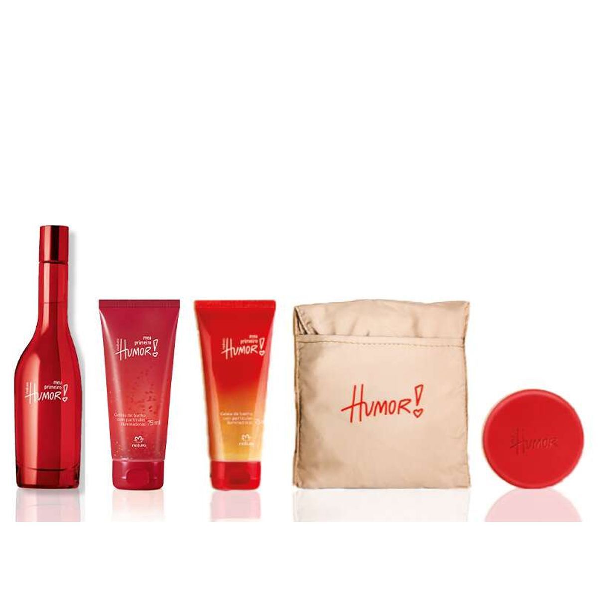 NATURA - Humor Meu Primeiro Fragancia con Jabon Liquido + barra + hidratante y Tote bag