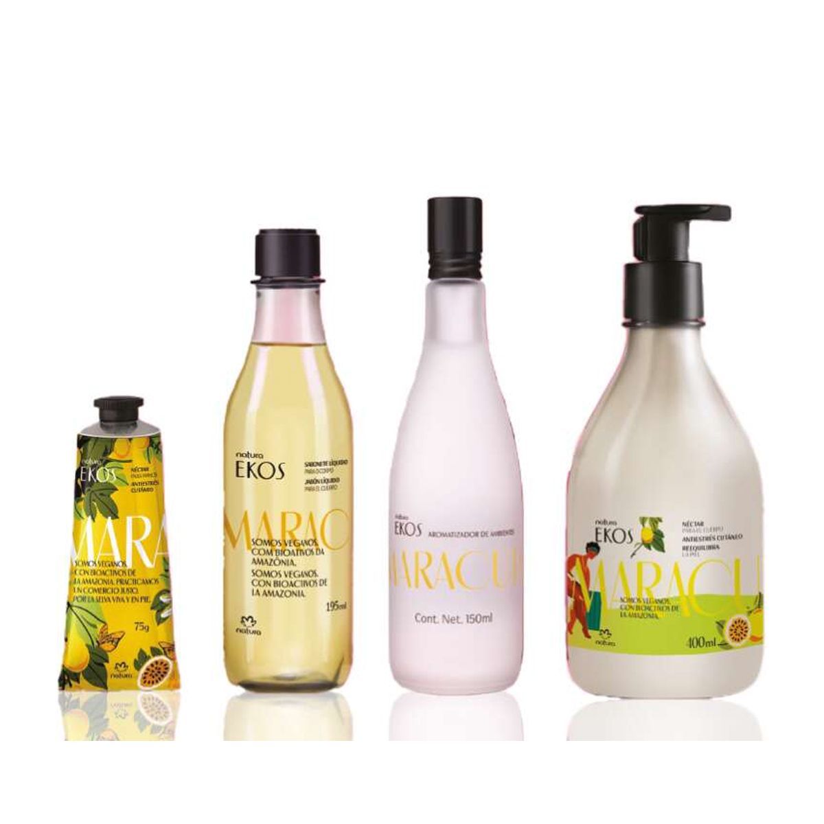 NATURA - Ritual Ekos Maracuyá con Hidratante Cuerpo con Manos con Jabon Liquido y Aromatizador de Ambiente