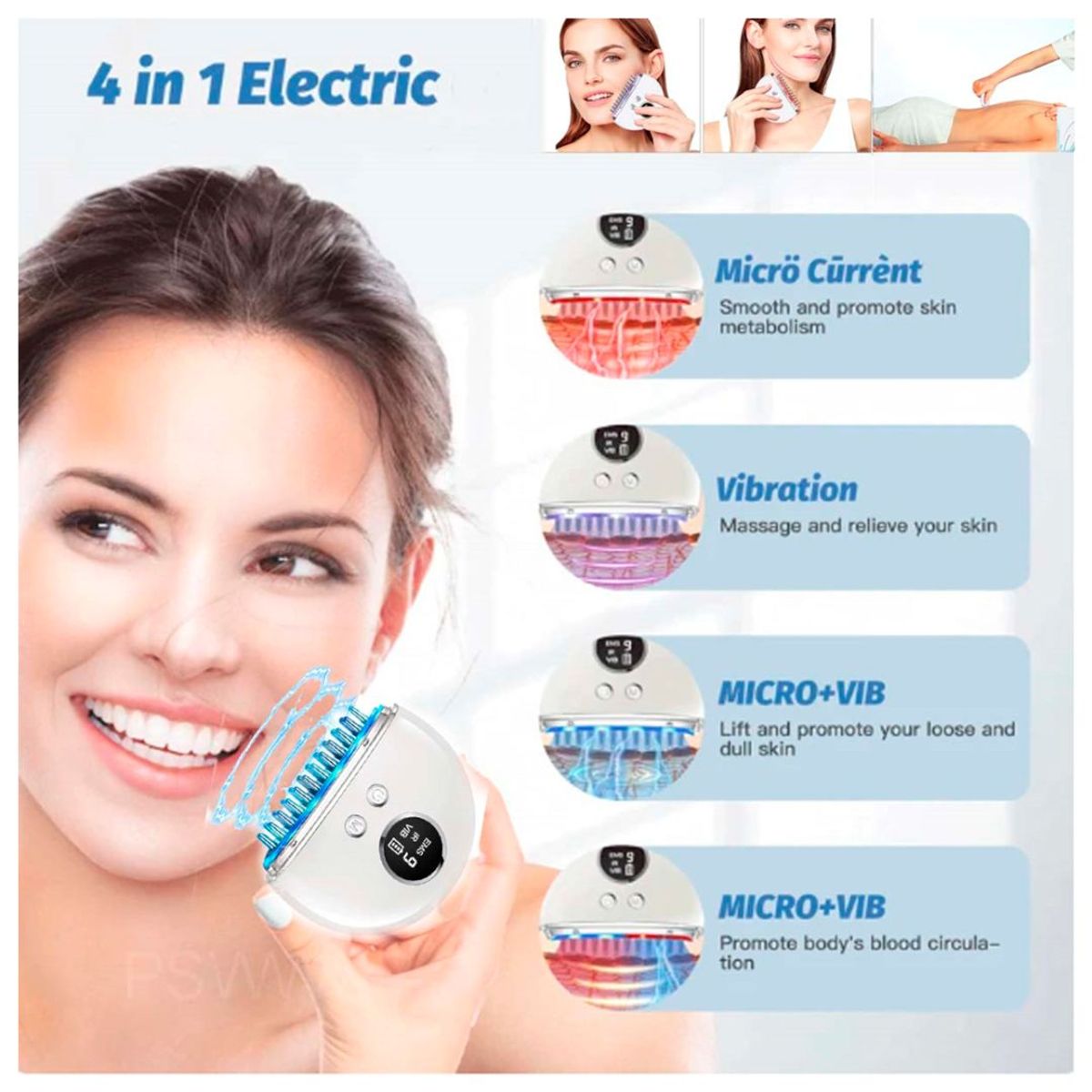 GENERICO - Masajeador Muscular con Compresa Caliente Vibrador