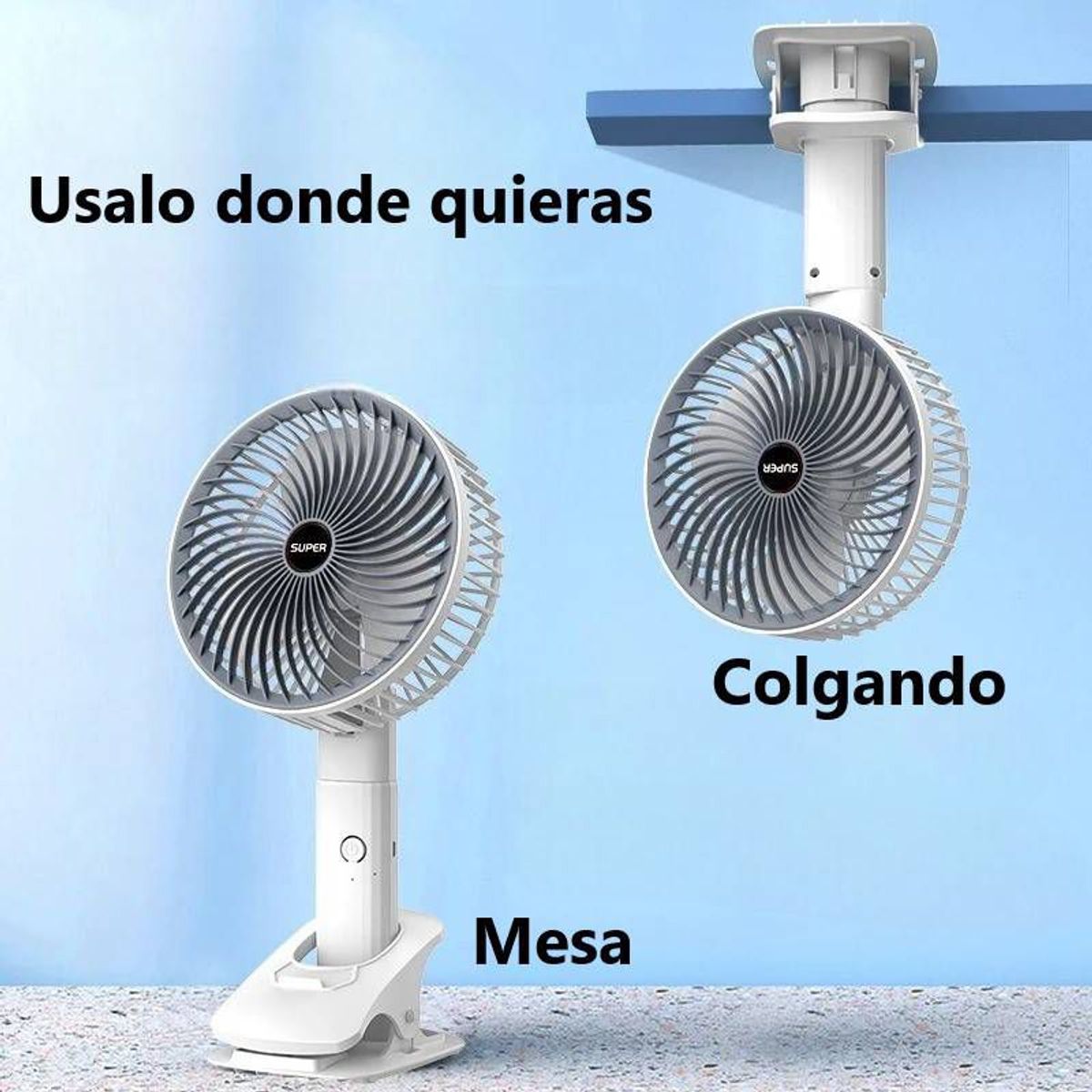 GENERICO - VENTILADOR PORTÁTIL PÀRA AUTO  BLANCO