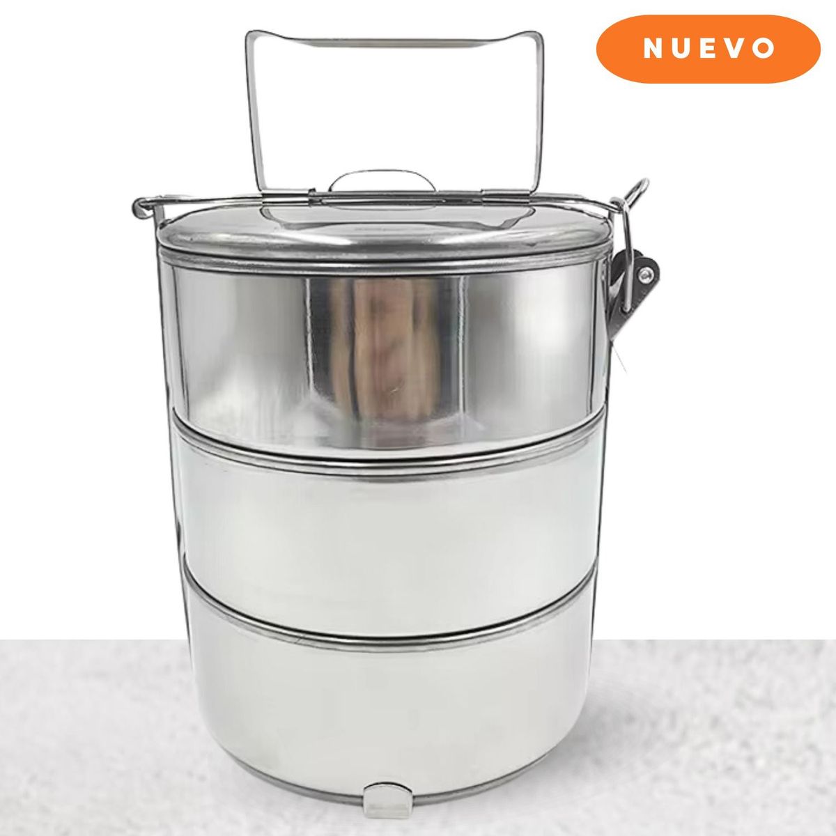 GENERICO - Porta Vianda Con 3 Divisiones Acero Inoxidable