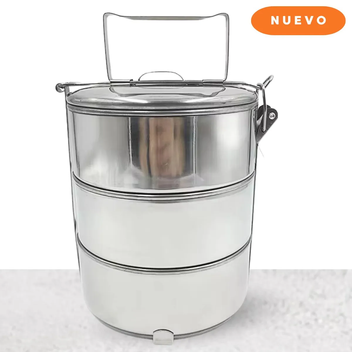 GENERICO - Porta Vianda Con 3 Divisiones Acero Inoxidable