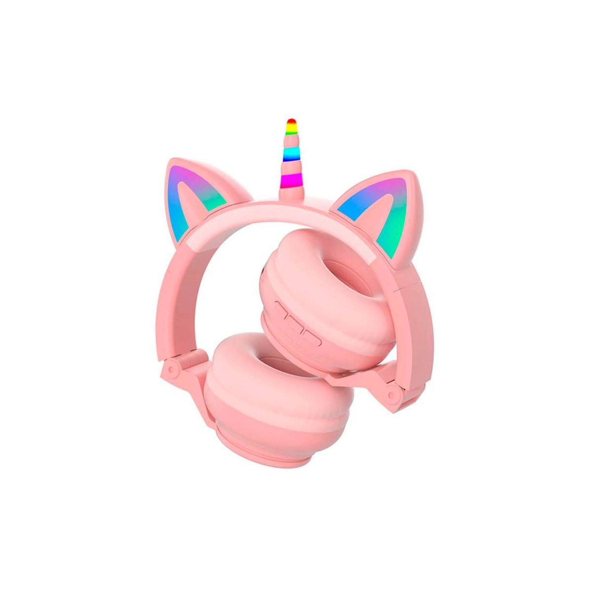 GENERICO - Audífonos Bluetooth Unicorn magic con Luces Led Rosado