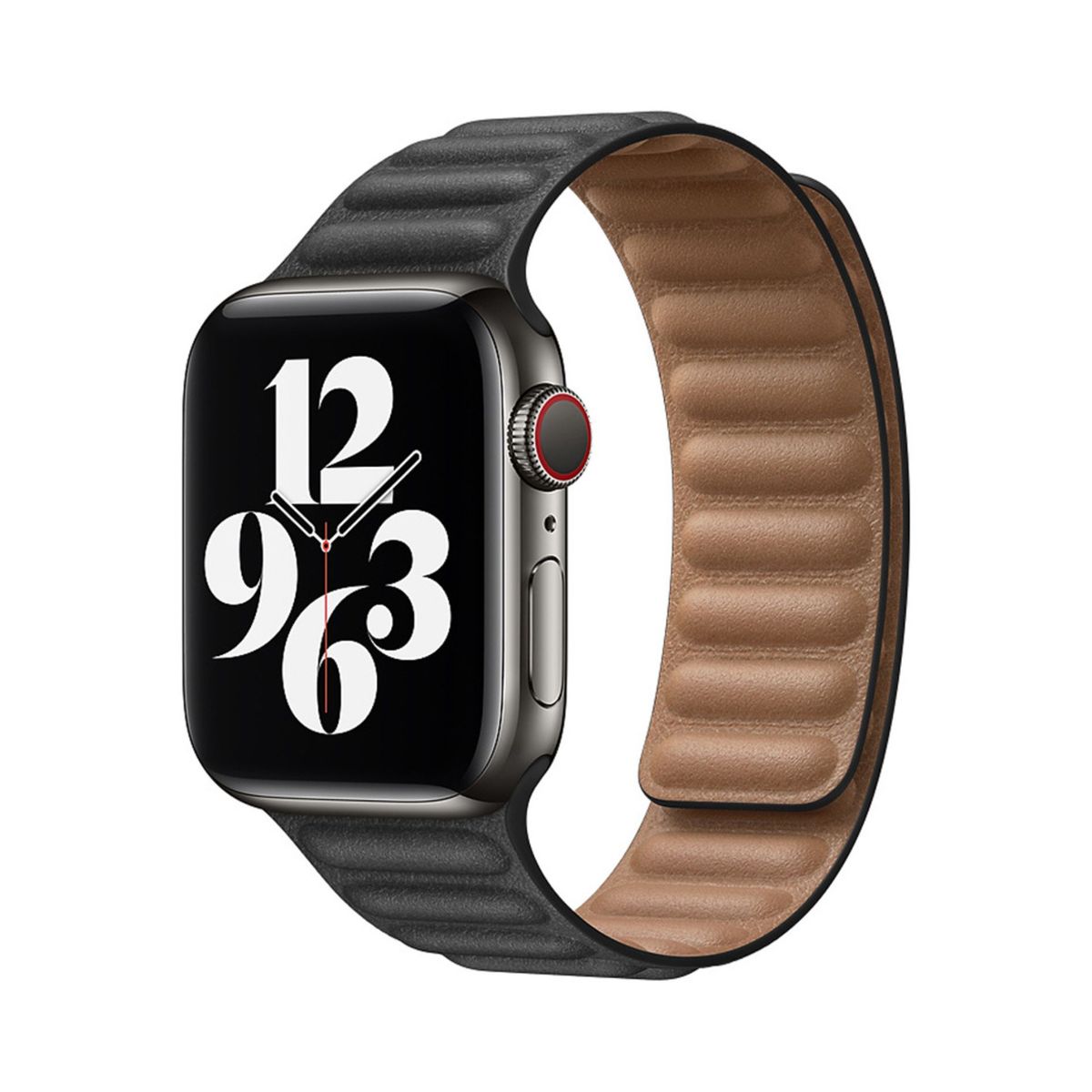 GENERICO - Correa de cuero imantada - NEGRO - 42mm 44mm 45mm 49mm