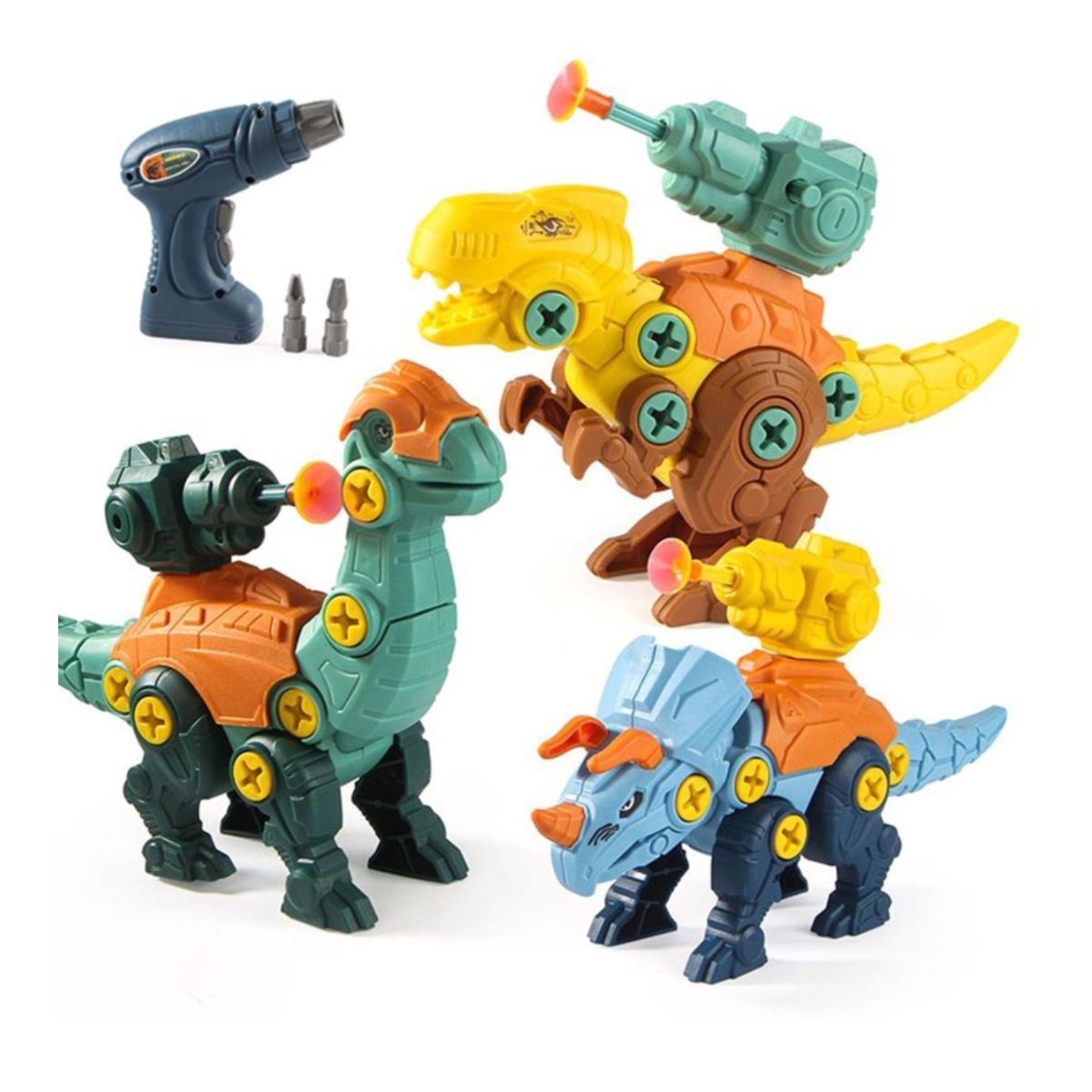 GENERICO - Set De Dinosaurios Armables Didacticos C Taladro Juguete