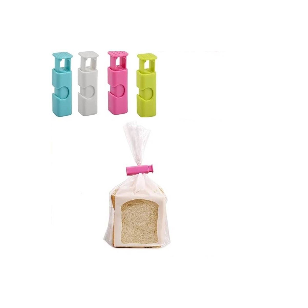 GENERICO - Clips sellador de bolsa con Resorte Abrazadera x4