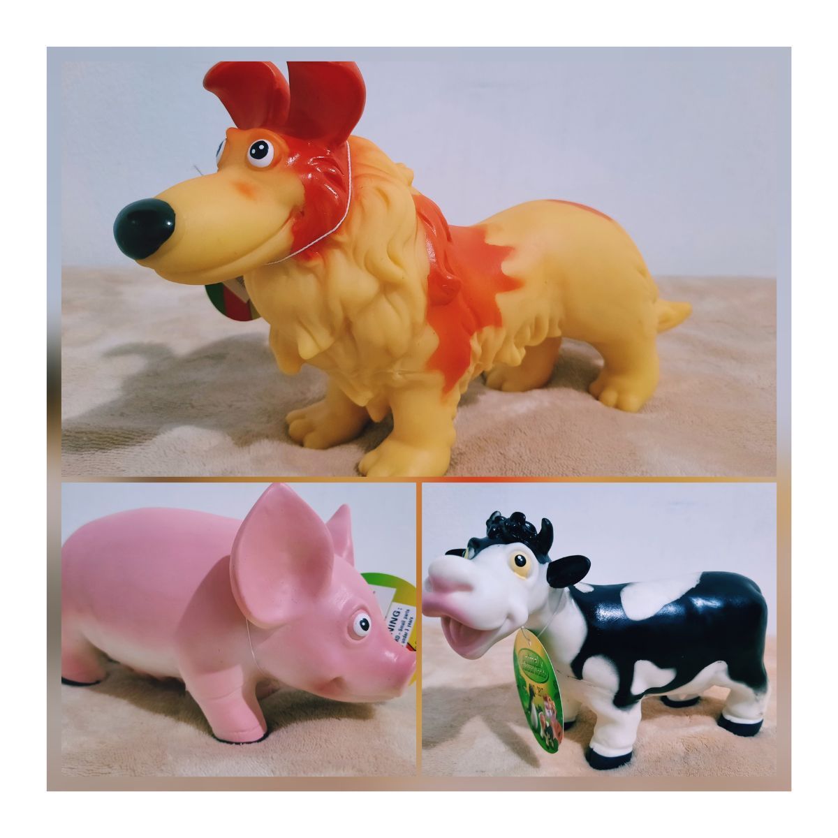 GENERICO - Animales De Goma Suaves Y Grandes Pack De La Granja x 6